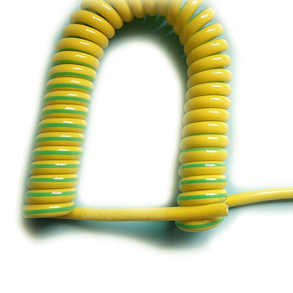 Yellow Green Spiral Cable